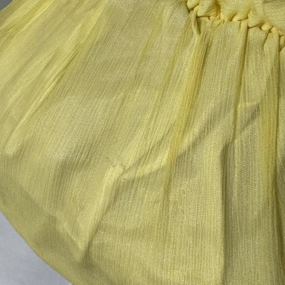 Vintage Yellow Chiffon Evening Bag HL USA Satin Lined Convertible Clutch Purse‎